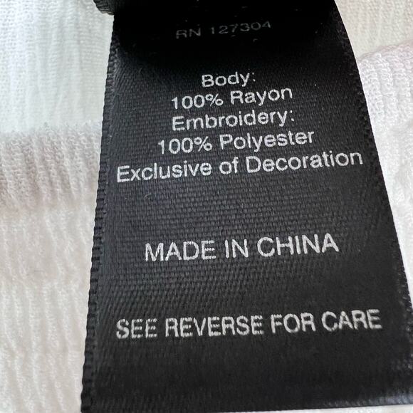 Ali Miles Plus Size 1X White Pink BOHO Tropical Beach Blouse Shirt Top Artsy - Picture 3 of 9